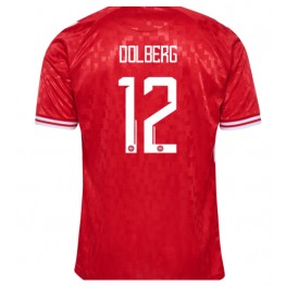 Denemarken Kasper Dolberg #12 Thuis tenue EK 2024 Korte Mouw